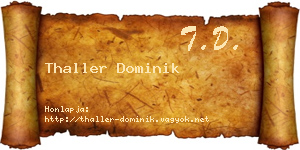 Thaller Dominik névjegykártya